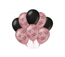De Rosegold/Black decoration balloons (ook voor helium)